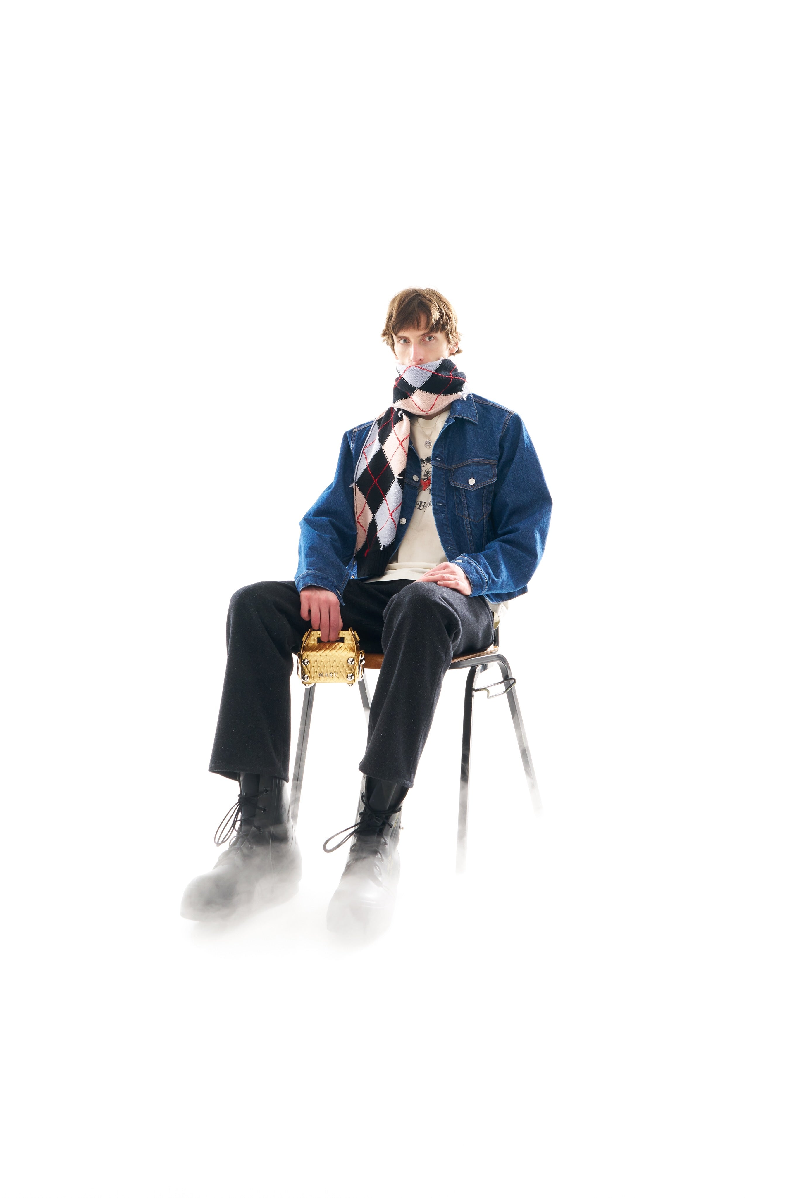 MASU(エムエーエスユー)のDIAMOND SCRAPPED SCARF BLACK(スカーフ)の