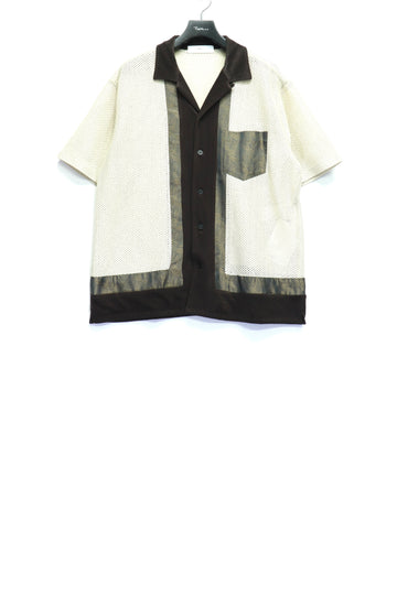 TOGA VIRILIS  Raschel mesh shirt S/S(BEIGE)