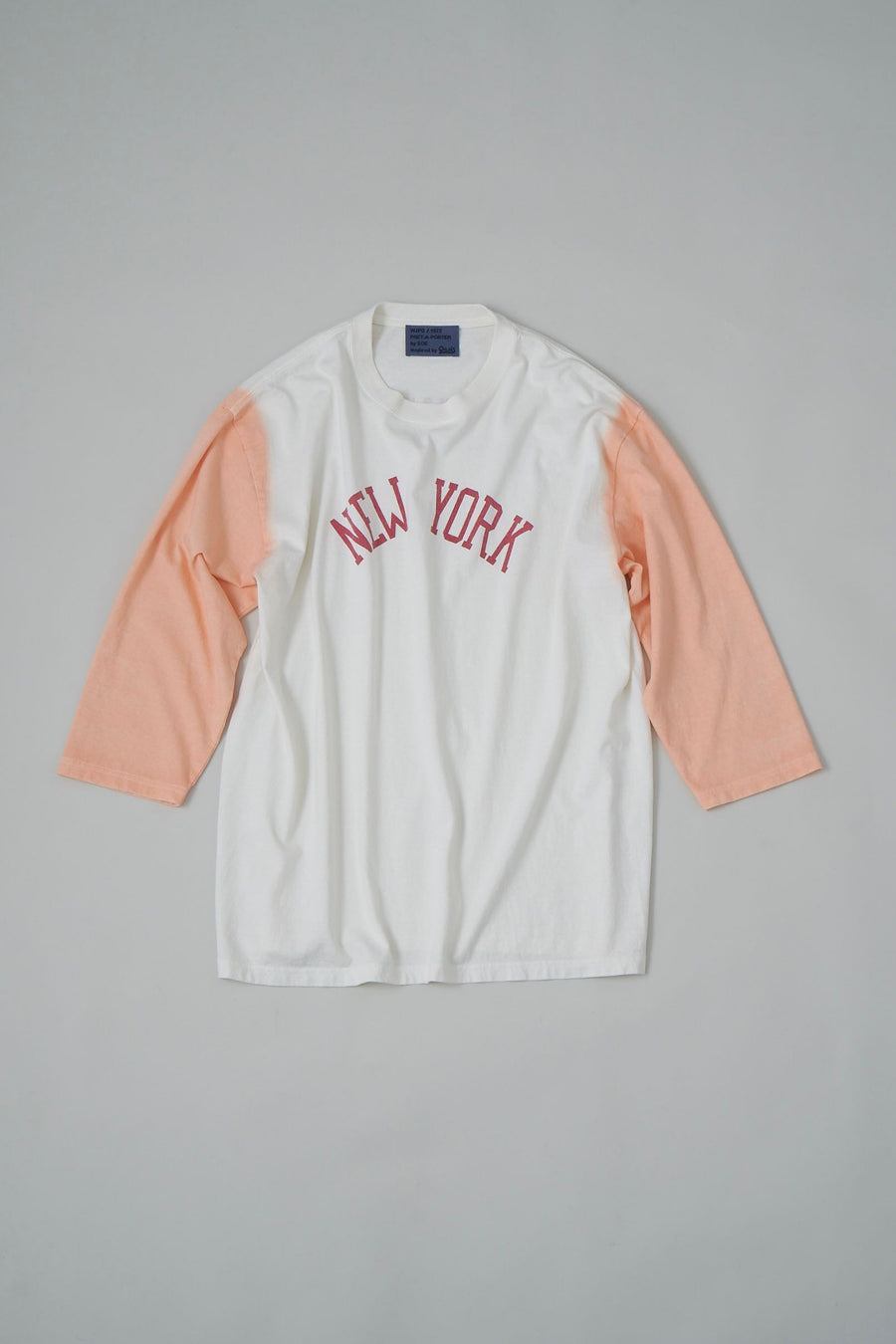 soe  Sleeve Dye Baseball Shirt(WHITE ORANGE)