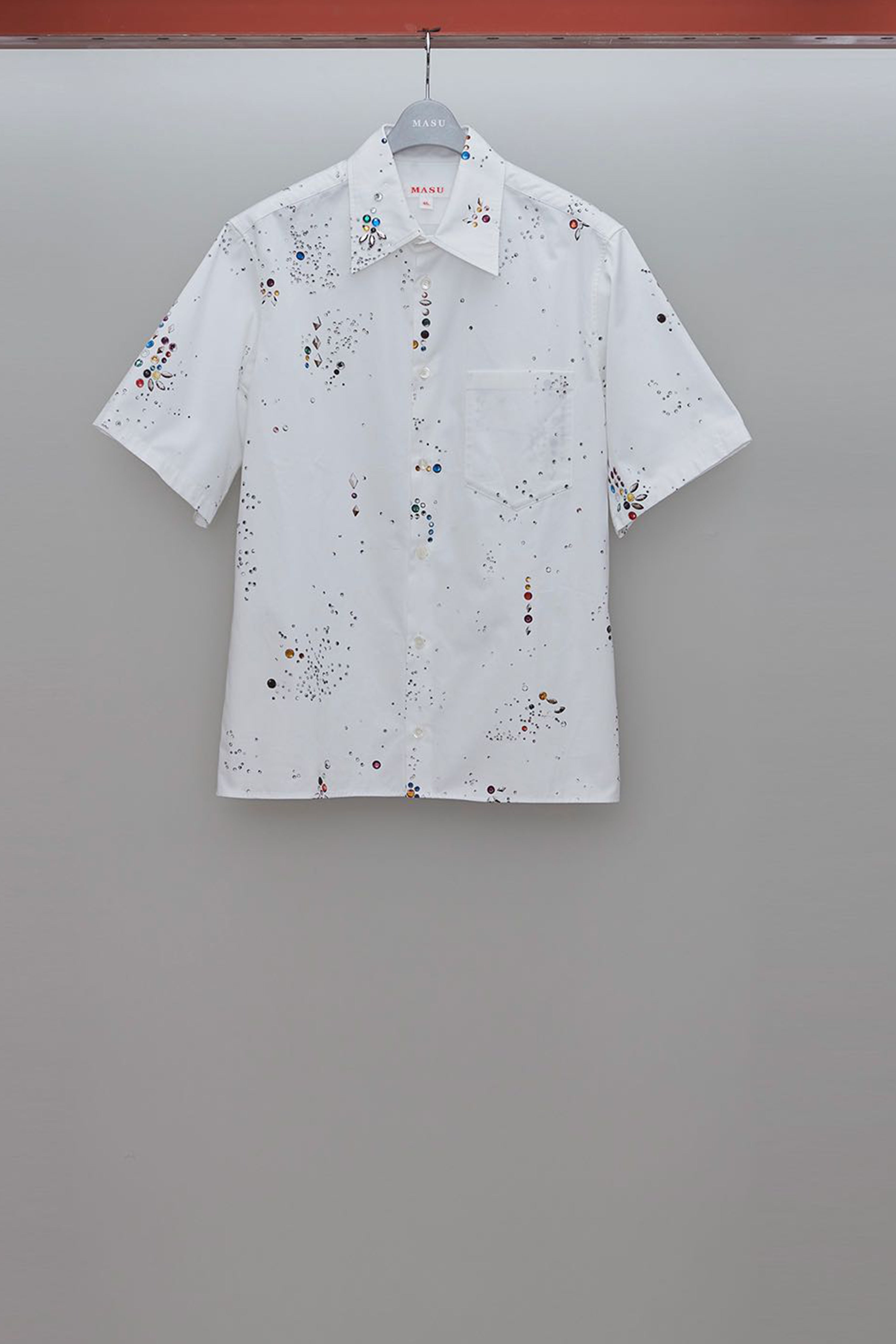 トップス MASU galaxy short sleeve shirt white 46 MASU(エムエーエスユー)のGALAXY SHORT SLEEVE SHIRT WHITEの通販