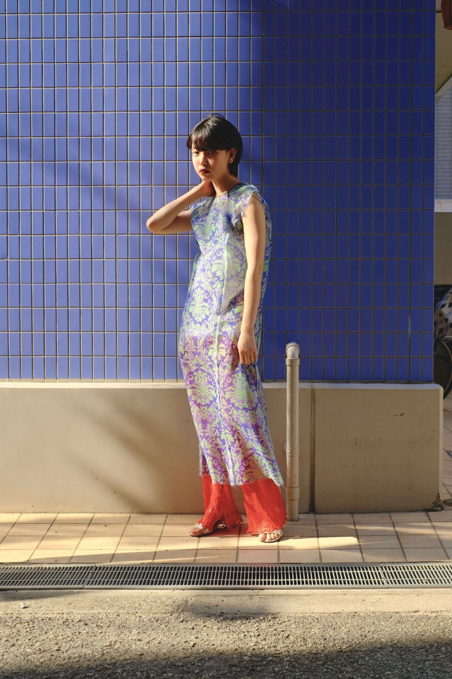 tiit tokyo  print color organ dress