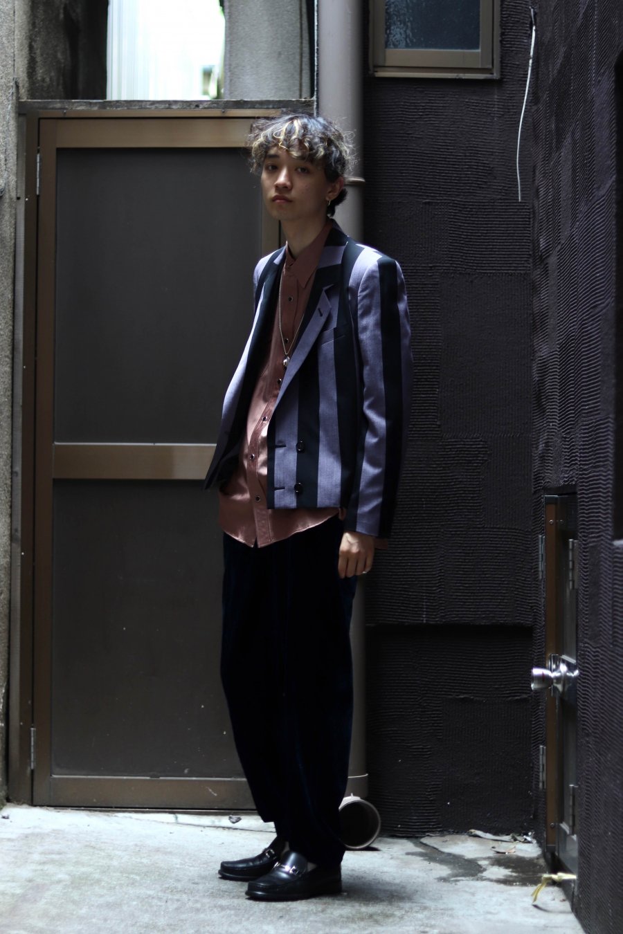 【20%OFF】LITTLEBIG  Stripe Short Jacket（ Purple Stripe ）