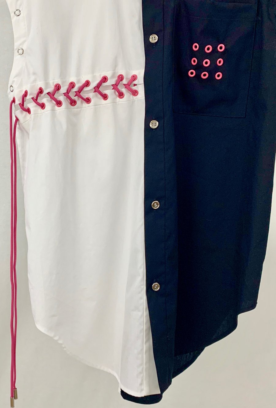 SYU.HOMME/FEMM  Bi-color Short sleeve shirts（Wht&Blk）