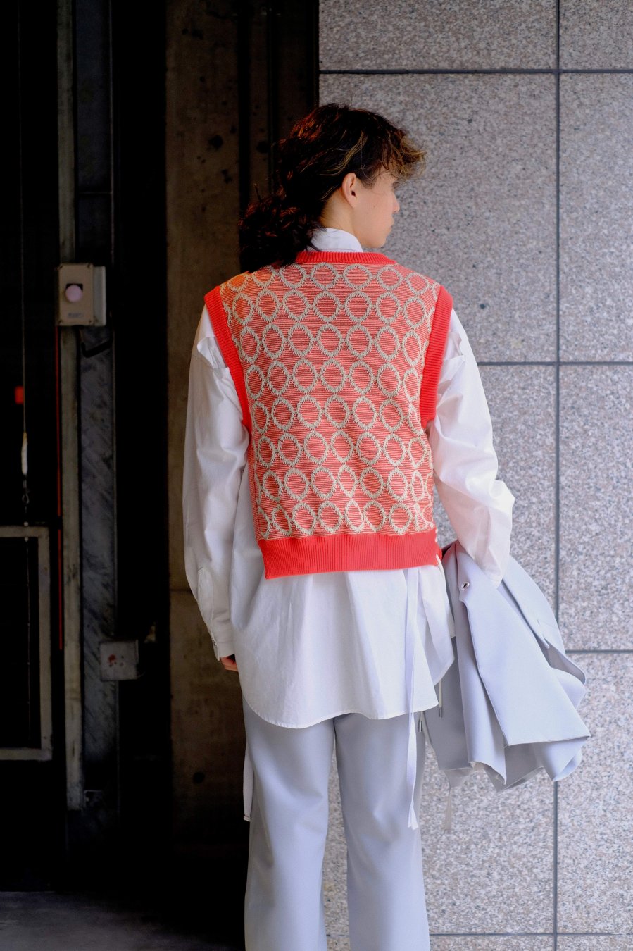 SYU.HOMME/FEMM  Tambourine Knit Vest（Orange&Off）