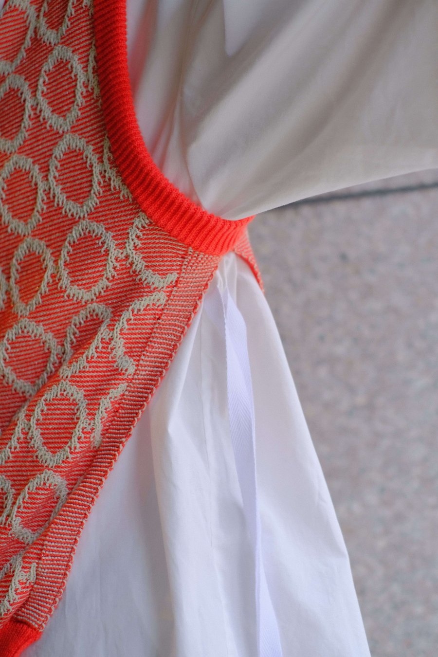 SYU.HOMME/FEMM  Tambourine Knit Vest（Orange&Off）