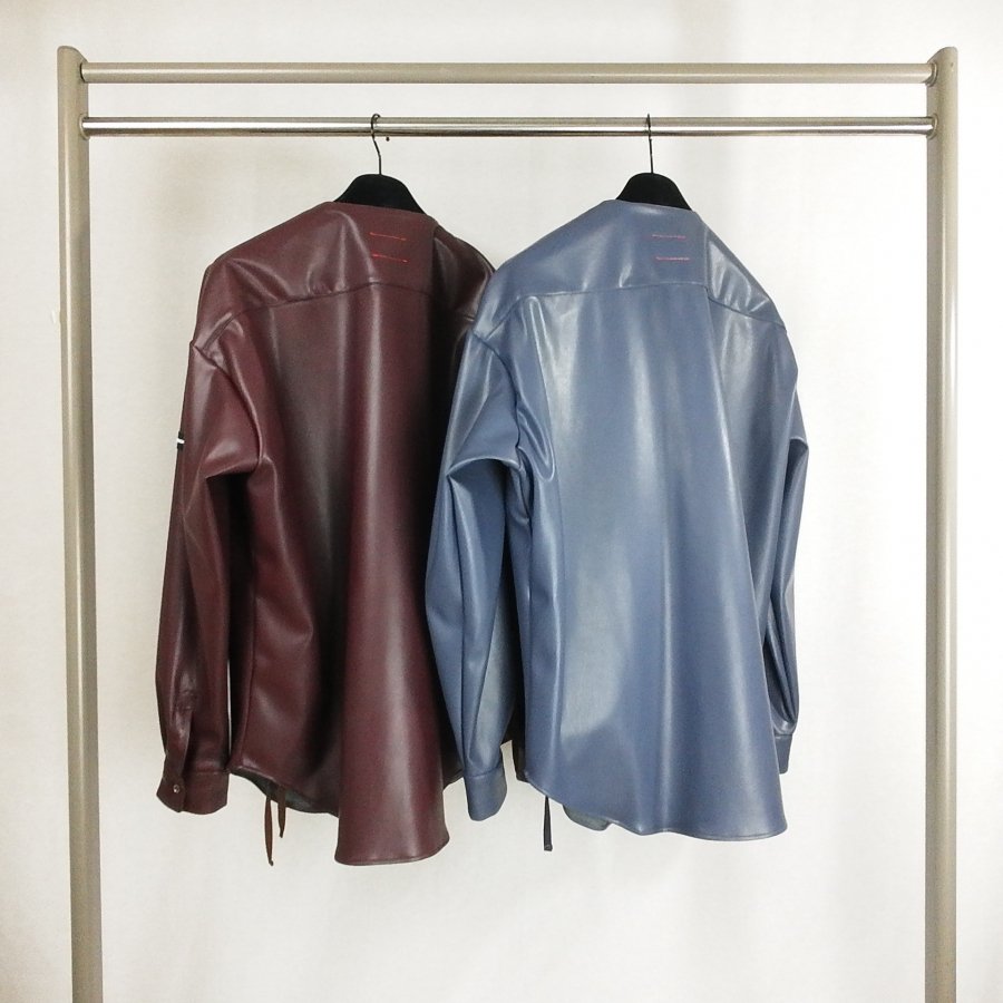 SYU.HOMME/FEMM  Nu samue shirts jkt type Eco leather to Sdgs（Wine）