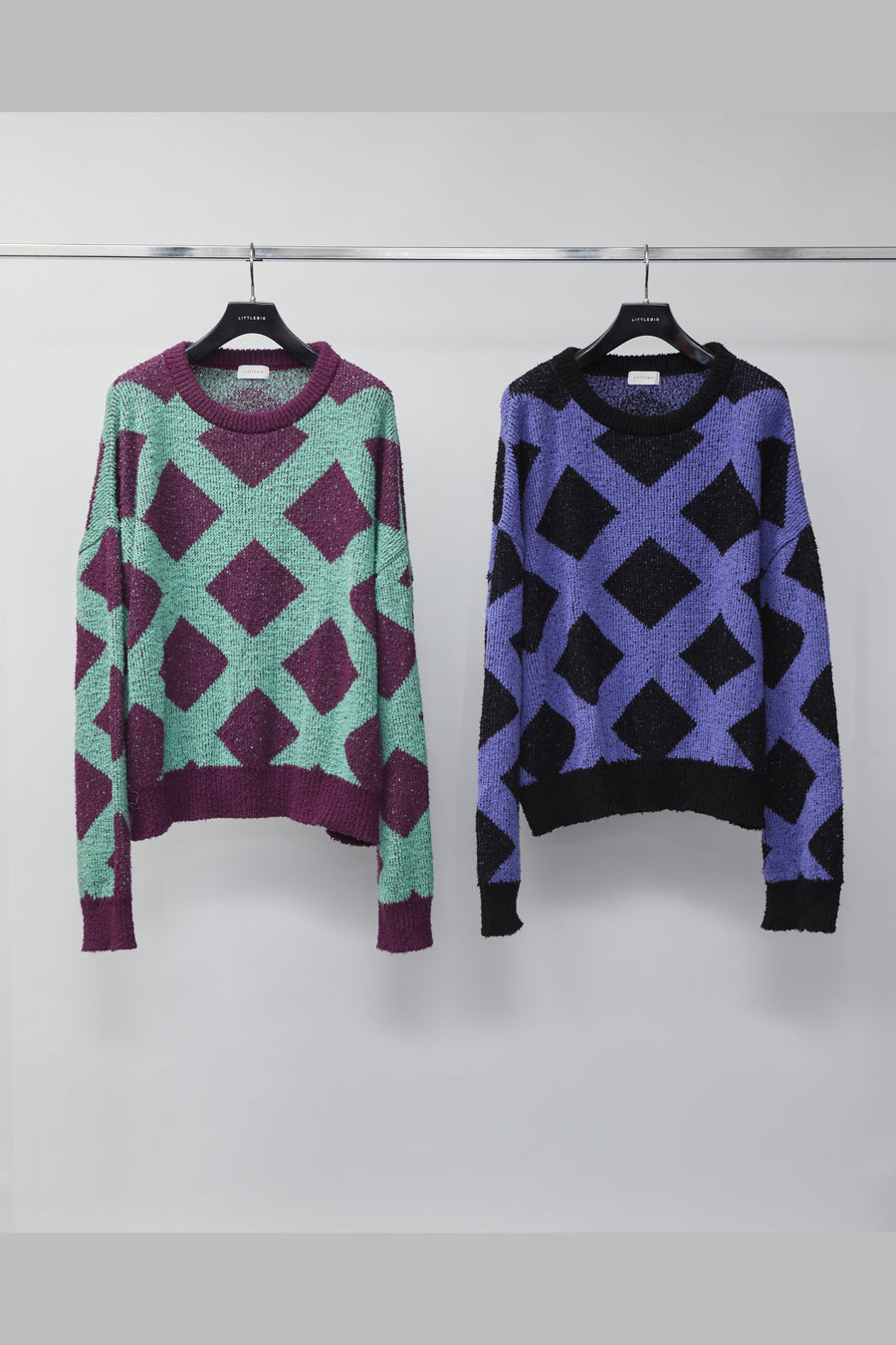 LITTLEBIG  Checked Knit(Green or Purple)