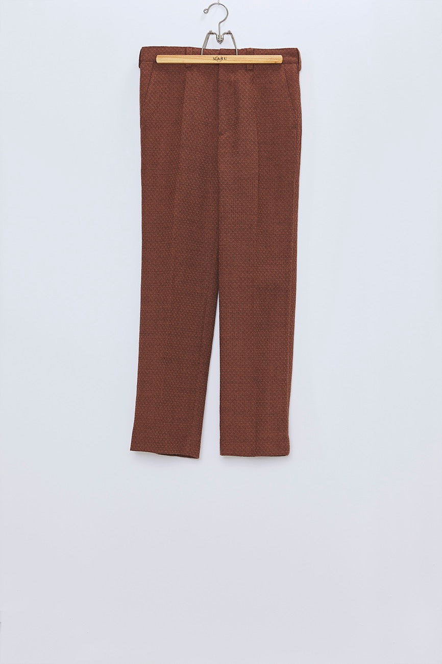 MASU  FLARE TROUSERS(RED BROWN)