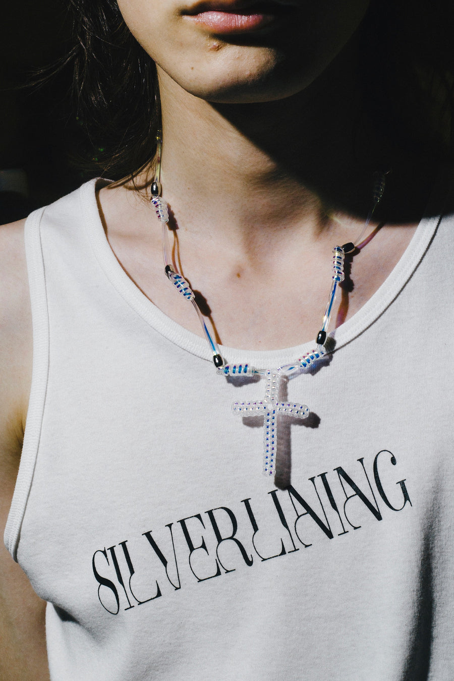 MASU PEARL TAPE ROSARY NECKLACE