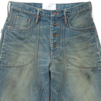 Sugarhill (Sugar Hill) Oiled Fade Double Knee Denim Pants