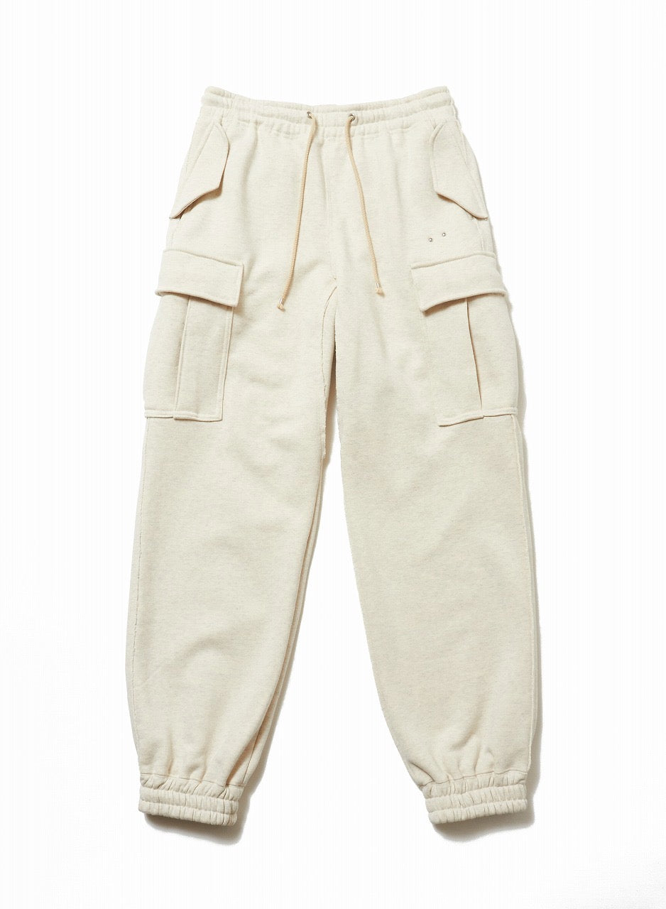 SUGARHILL(シュガーヒル)のRAW EDGE CARGO SWEAT PANTS HEATHER WHITE