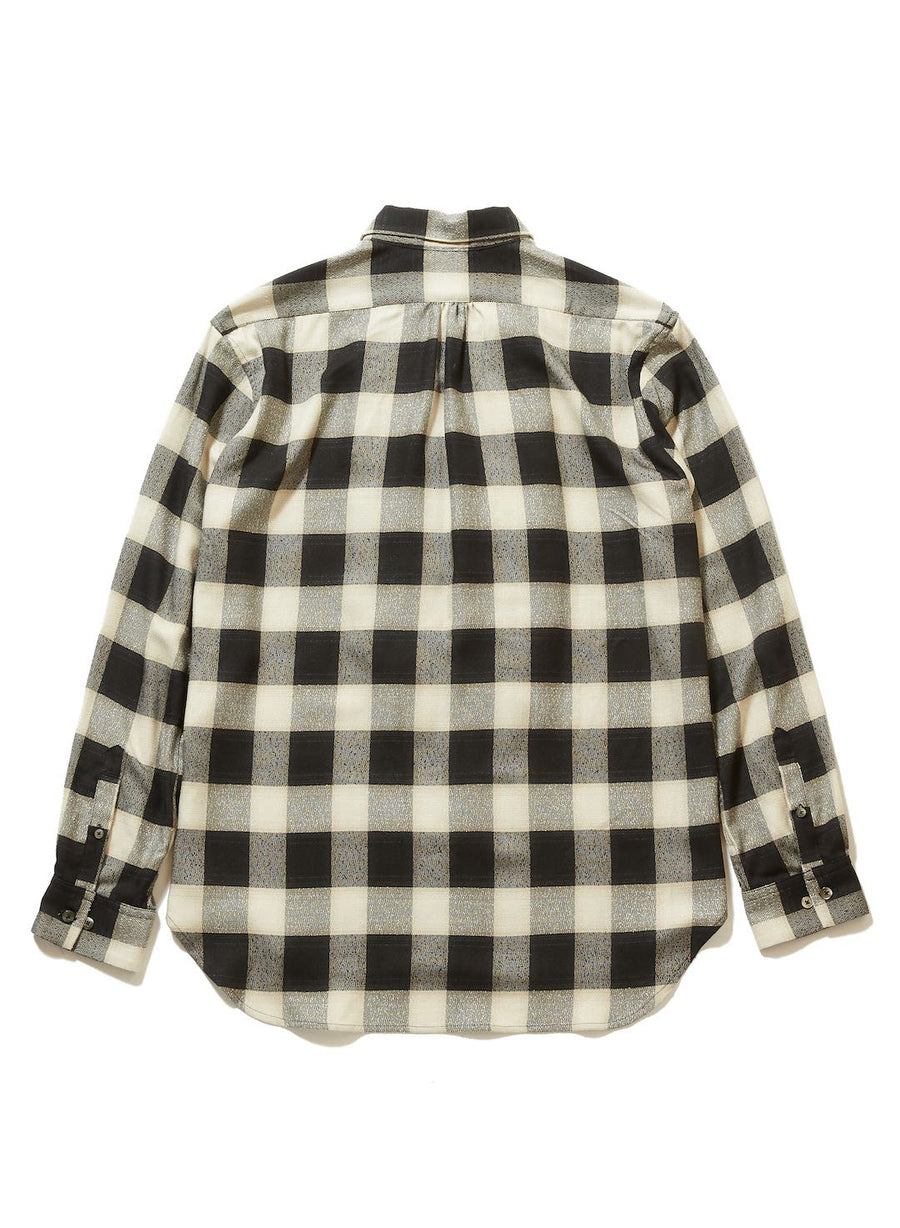 SUGARHILL  FRILL OMBRE PLAID BLOUSE(SAND IVORY)