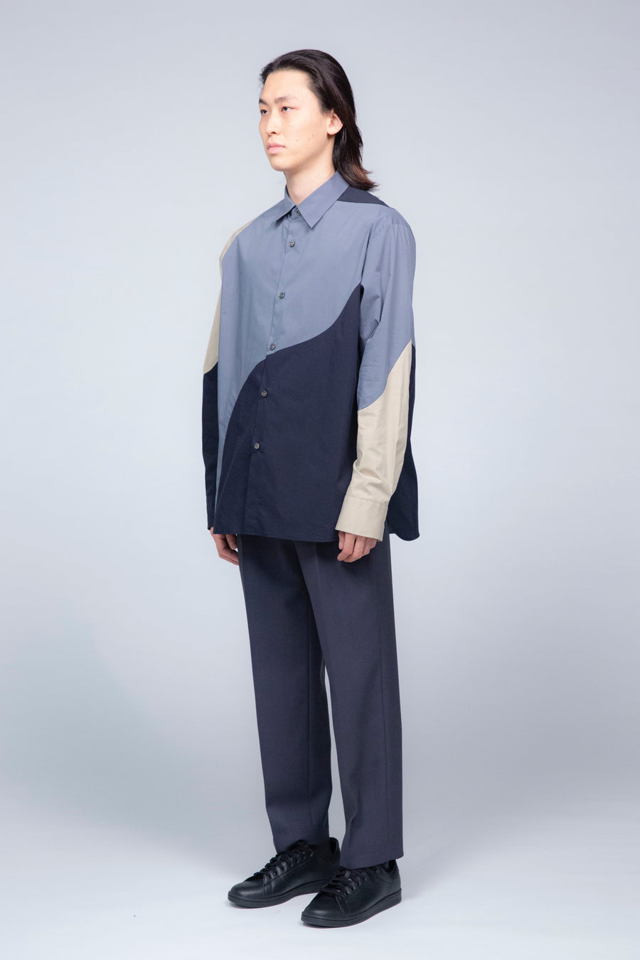 soe(ソーイ)の3CC Shirt Collaborated With Pre_ GRAY/NAVY/BEIGEの 