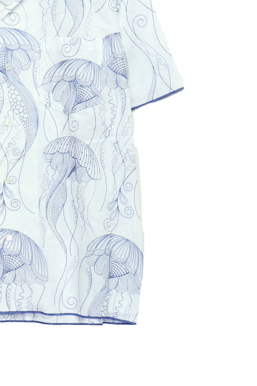 TOGA VIRILIS  Cotton Embroidery S/S shirt(WHITE)