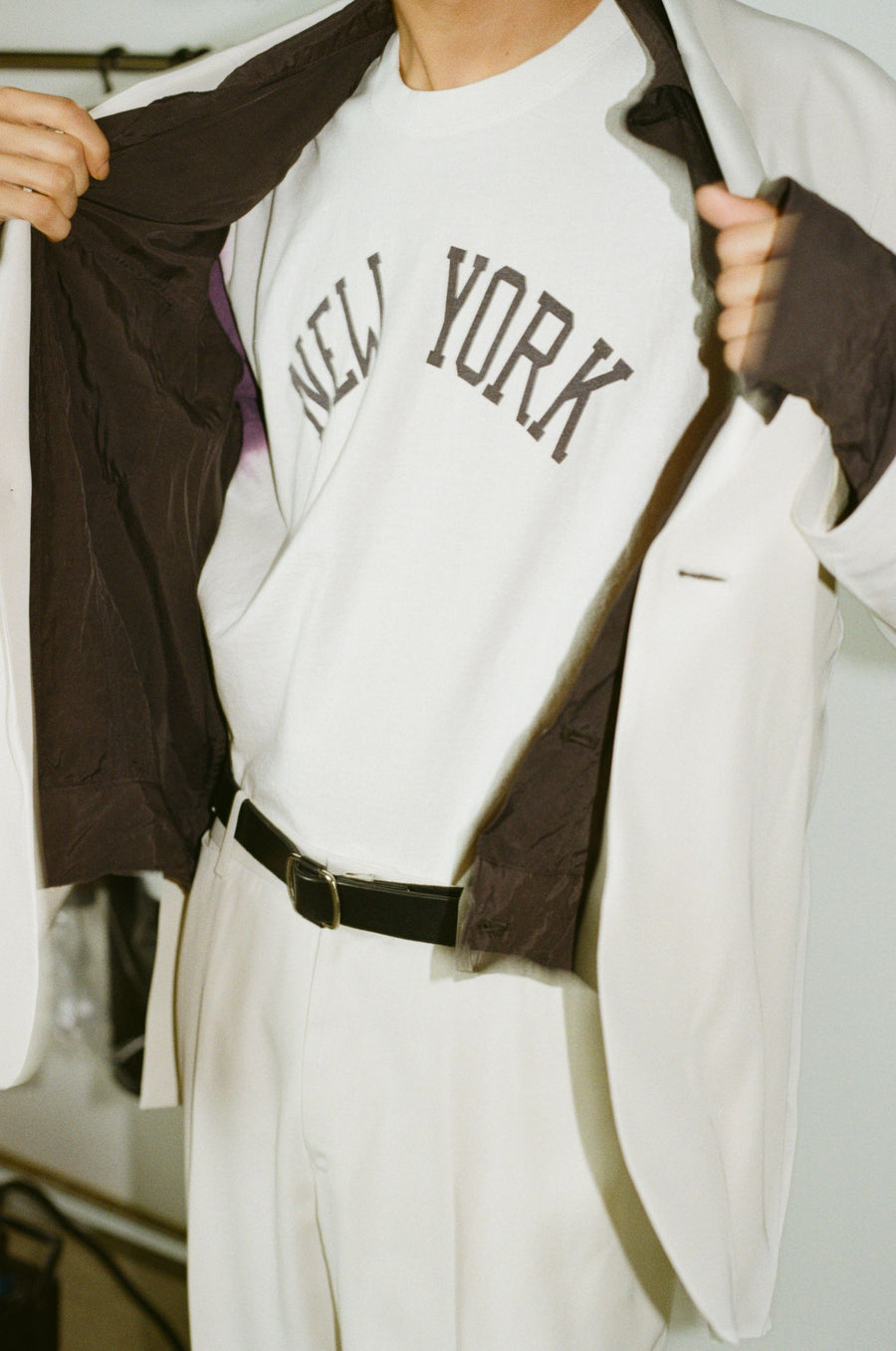 soe  Sleeve Dye Baseball Shirt(WHITE PURPLE)