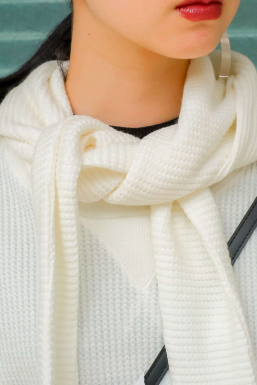 SYU.HOMME/FEMM  Hoodie scarf long sleeve(OFF WHITE)