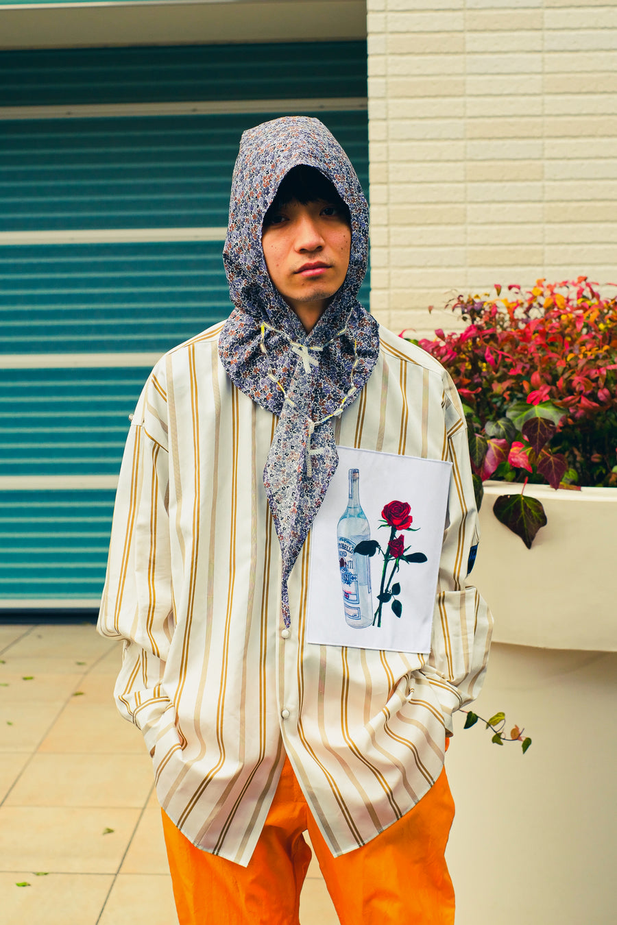 SYU.HOMME/FEMM  Hooded scarf by Flower（LILAC）