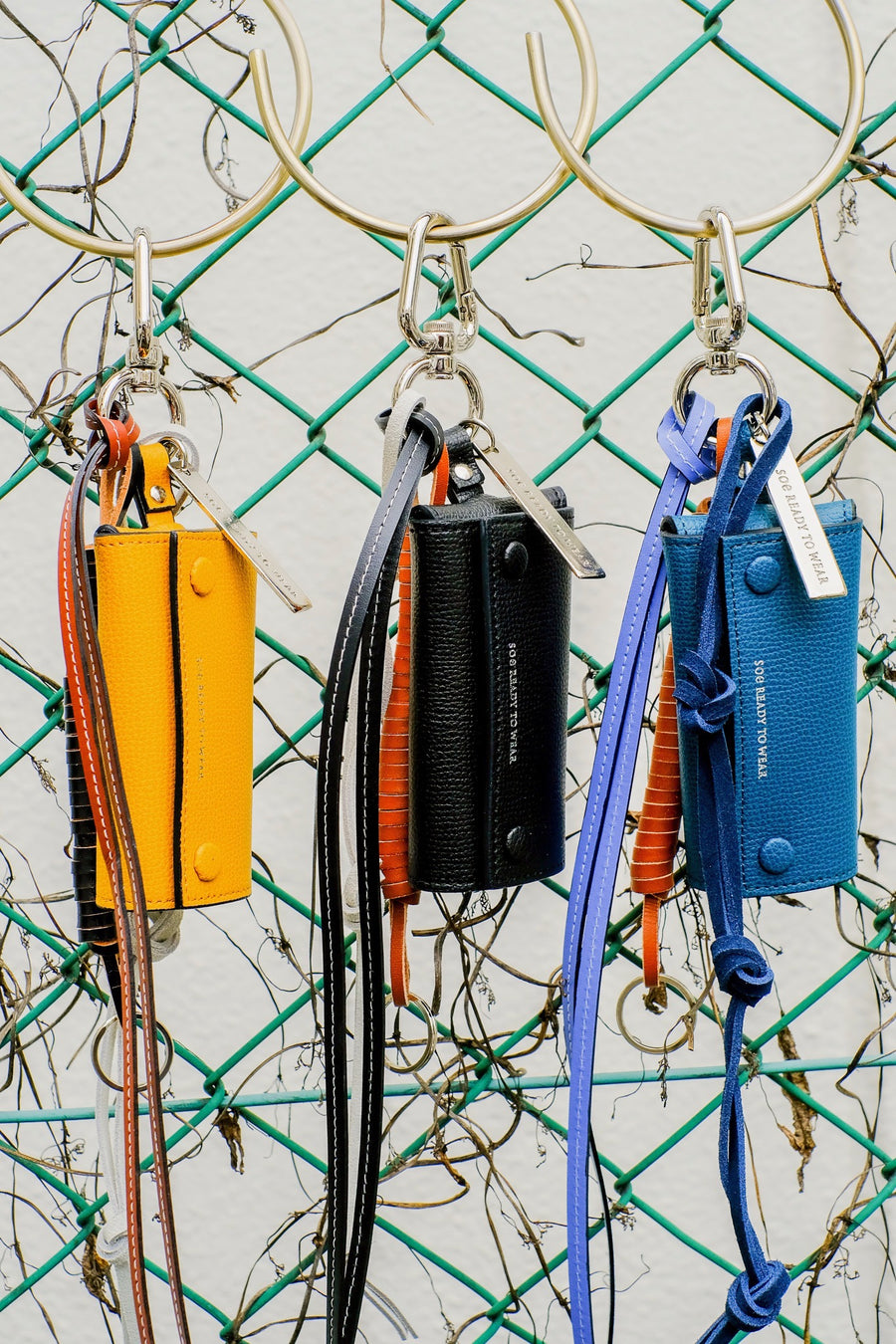 soe  Key Ring With Leather Strap（BLUE）