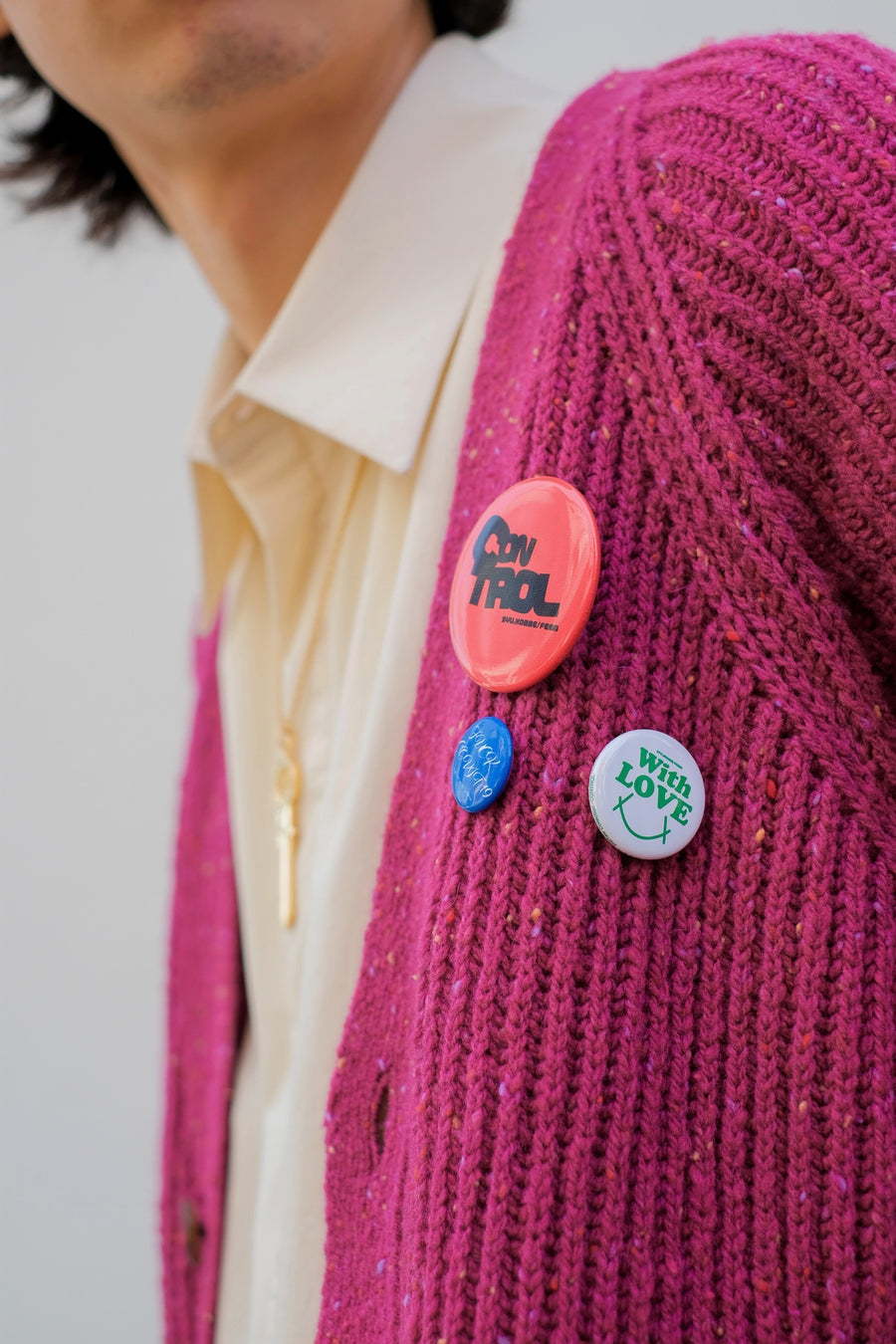 SYU.HOMME/FEMM  Laceup Knit cardigan（PINK）