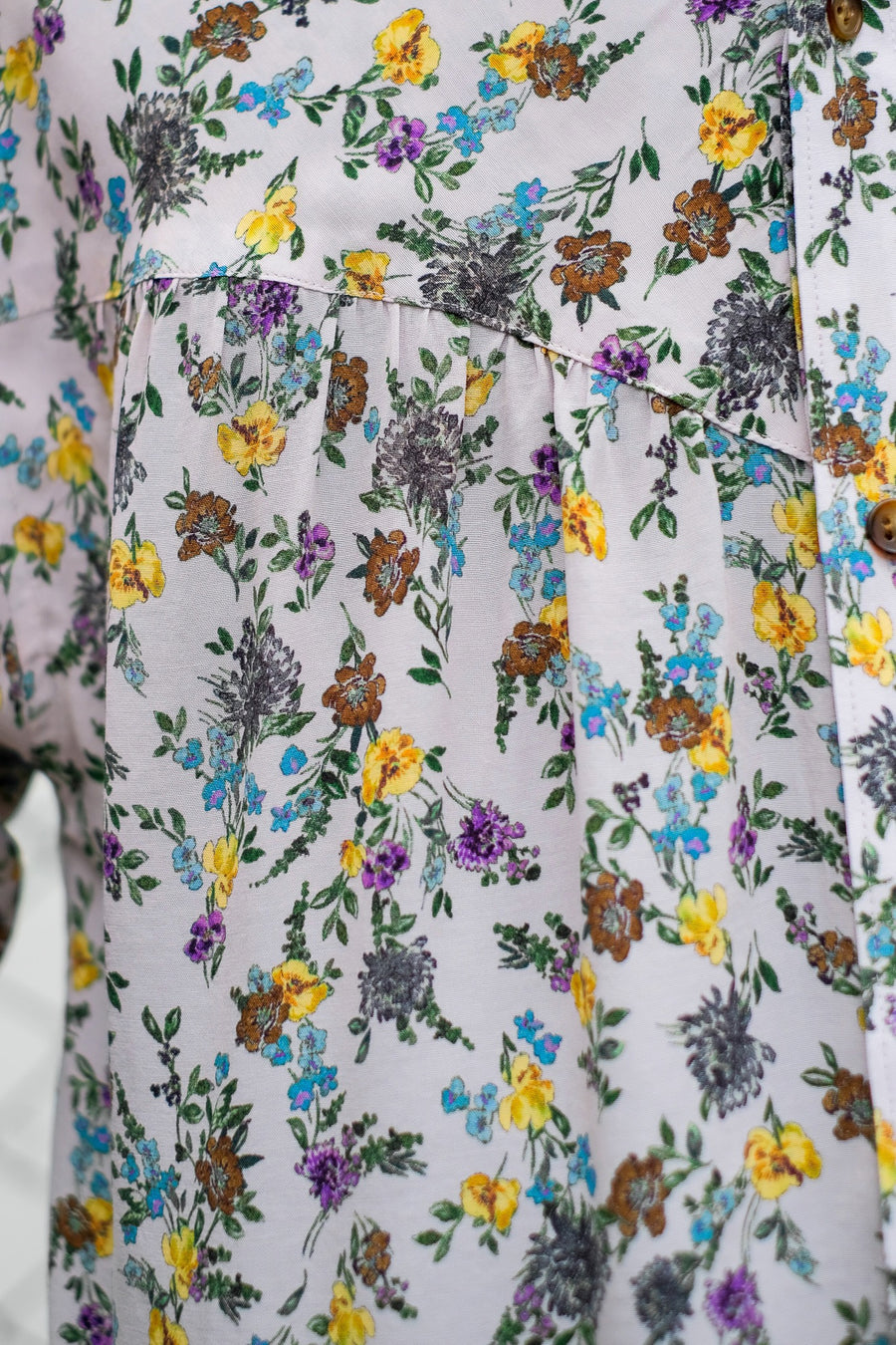 Taiga Igari  Pleats Flower Shirt(WHITE)