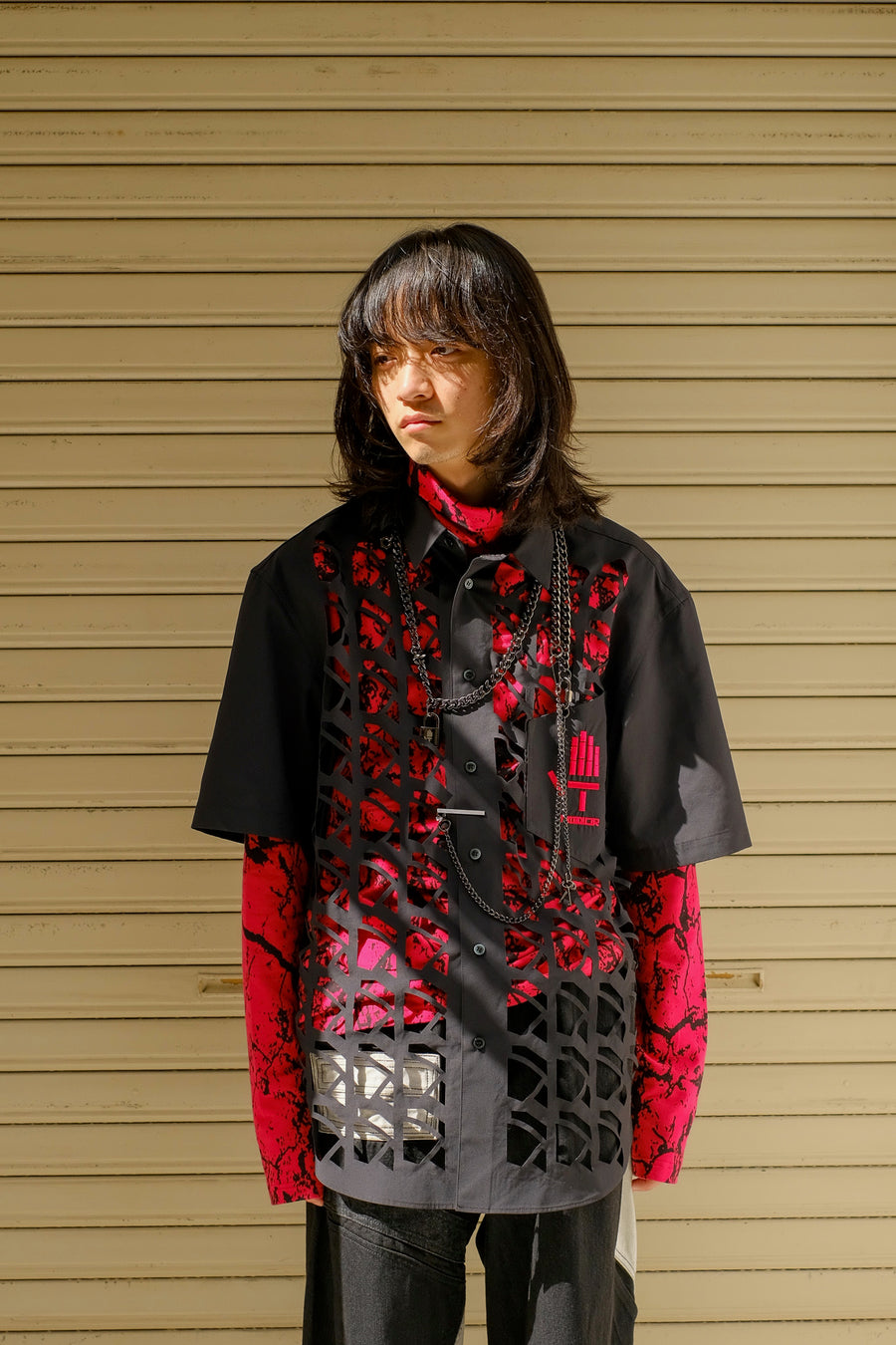 YUKI HASHIMOTO  CRACK PATTERN TURTLE NECK(RED)