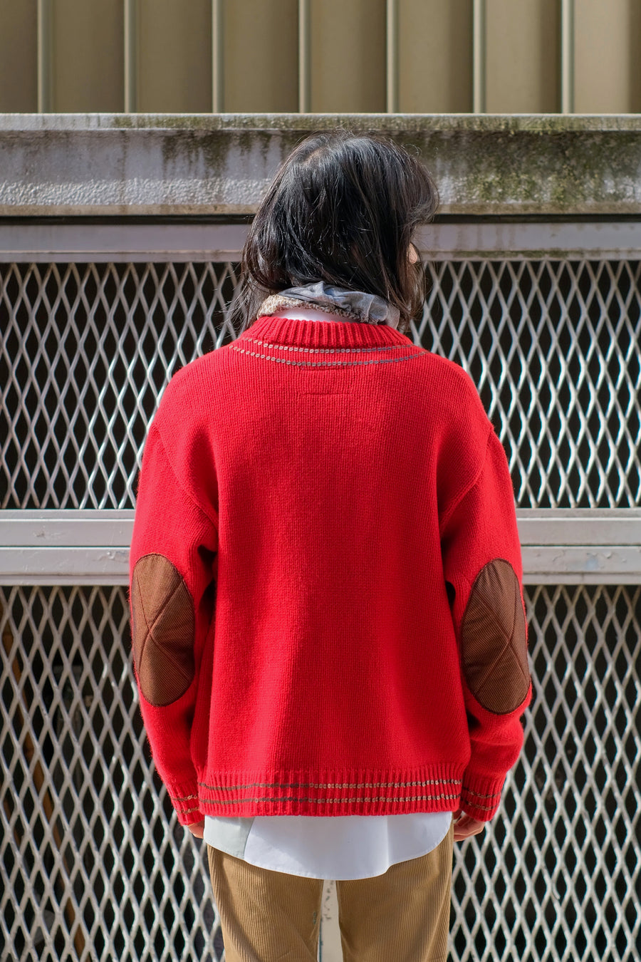 SYU.HOMME/FEMM  Spangle Lamb's wool cardigan（RED）