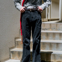 Toga Virilis (Toga Villy Lease) Zip Denim Pants Black Mail Order