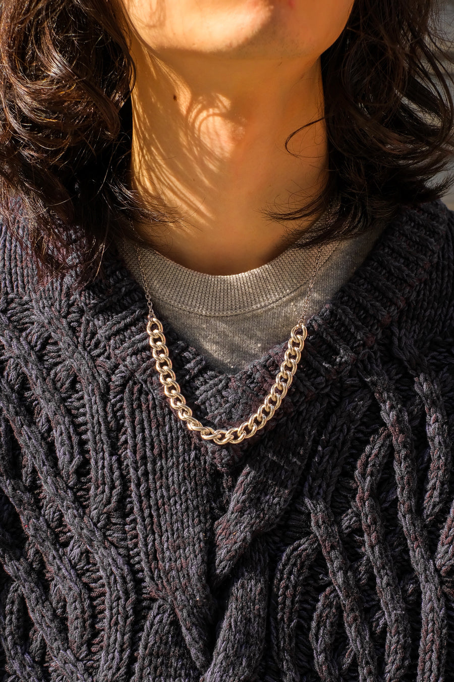 TOGA VIRILIS  Cable knit vest(NAVY)