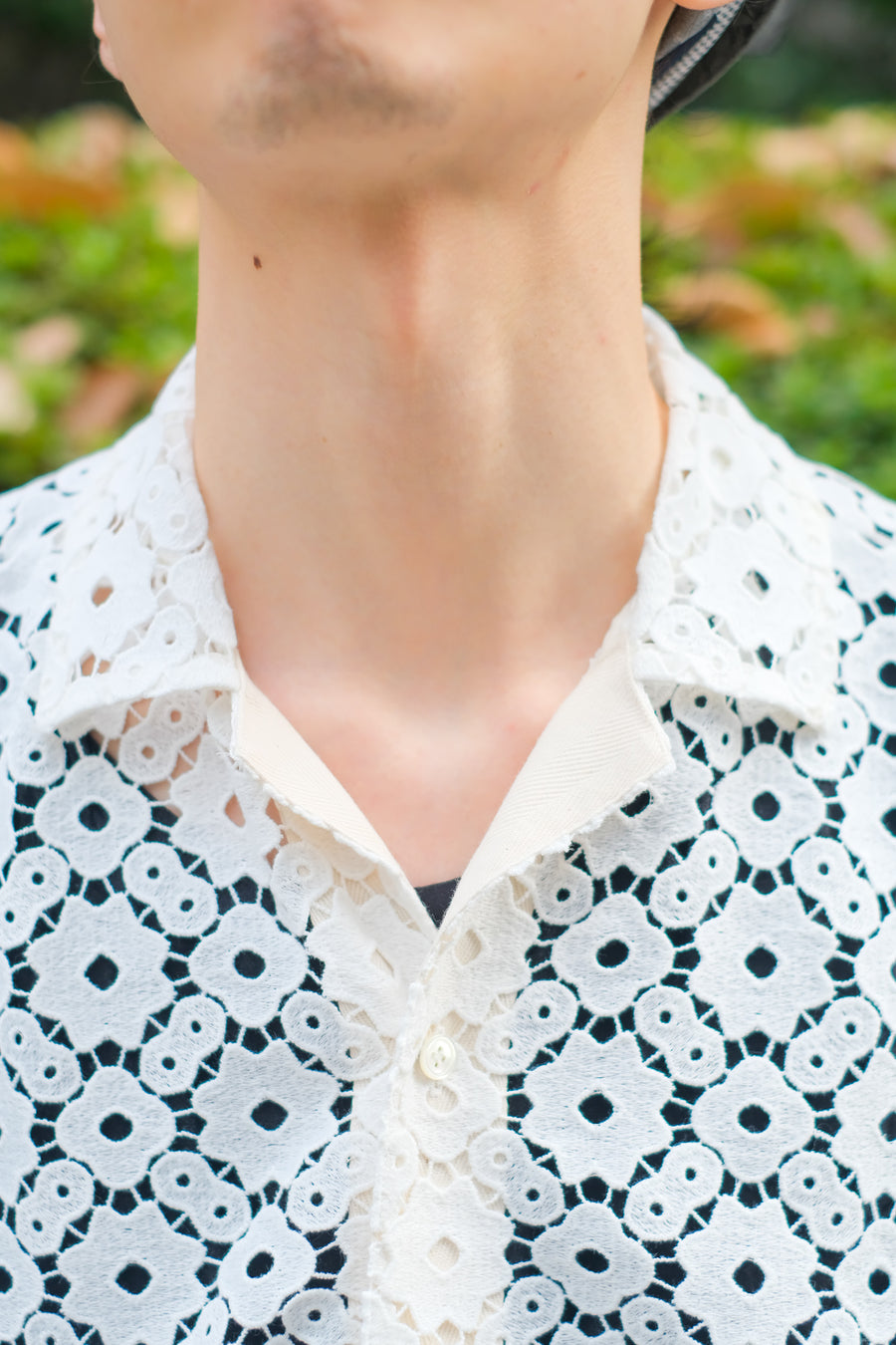 TOGA VIRILIS  Lace Shirt(WHITE)