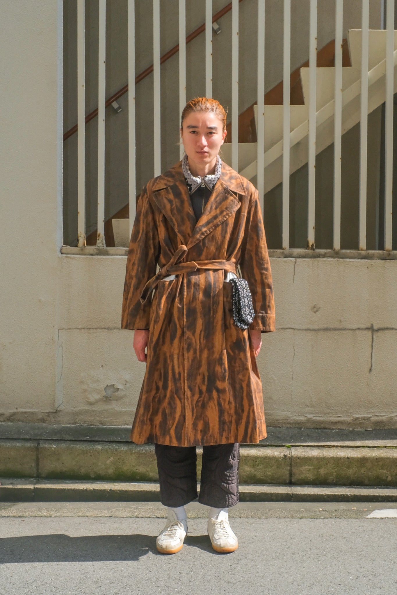 MASU Fur Print Gown Coat