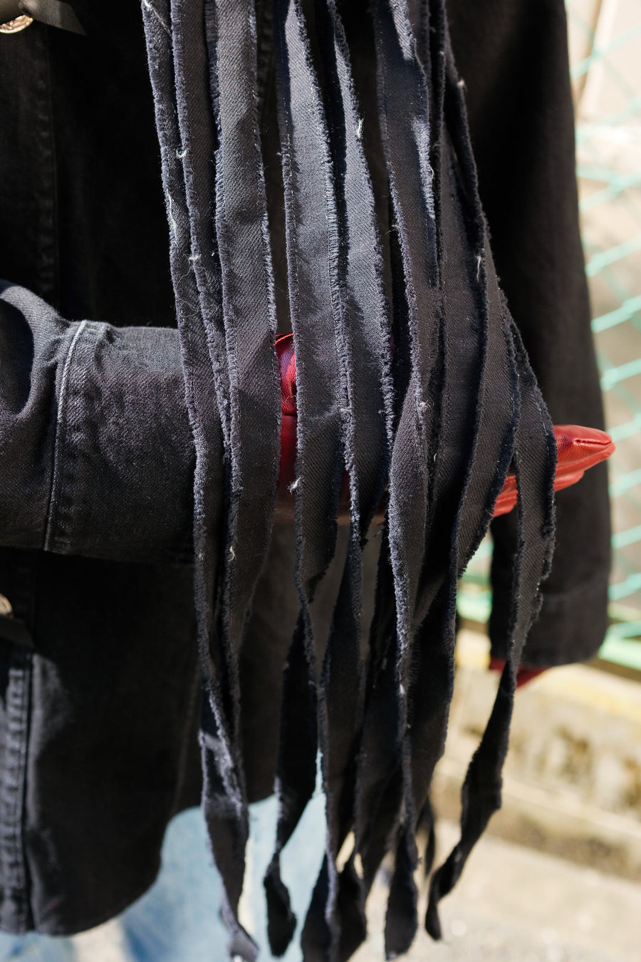 TOGA VIRILIS  Denim fringe jacket(BLACK)