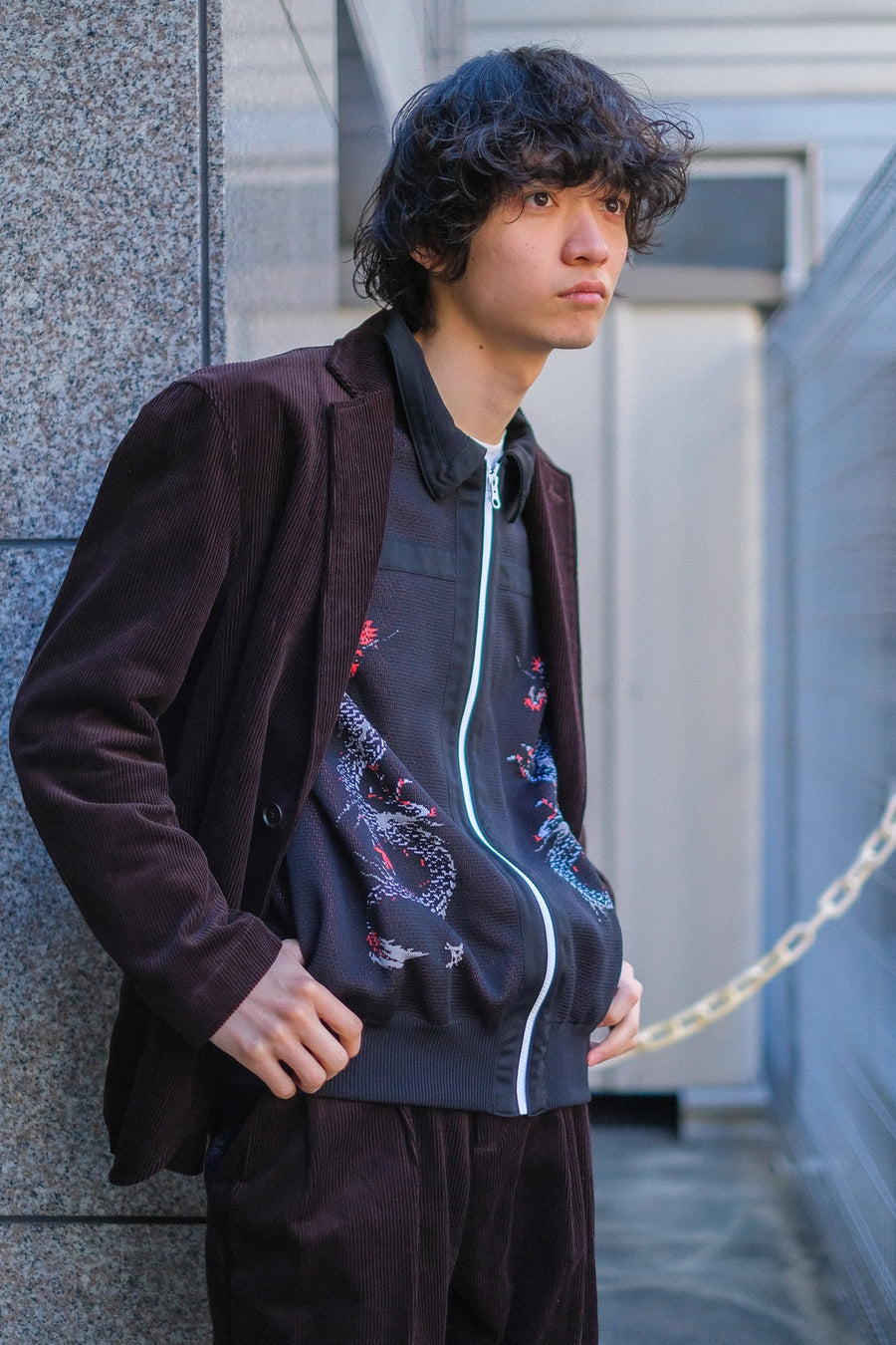 SYU.HOMME/FEMM Dragon knit shirts（NAVY）-eastgate.mk