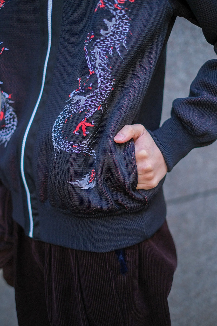 SYU.HOMME/FEMM Dragon knit shirts（NAVY）