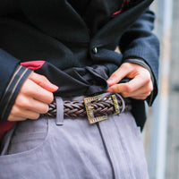 SOE (Soui) BRAID LEATHER with-BROWN (leather belt) mail order