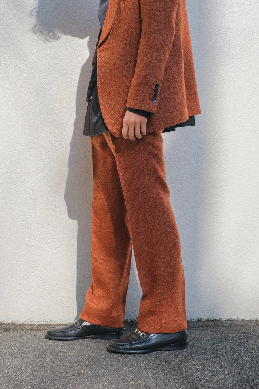MASU  FLARE TROUSERS(RED BROWN)