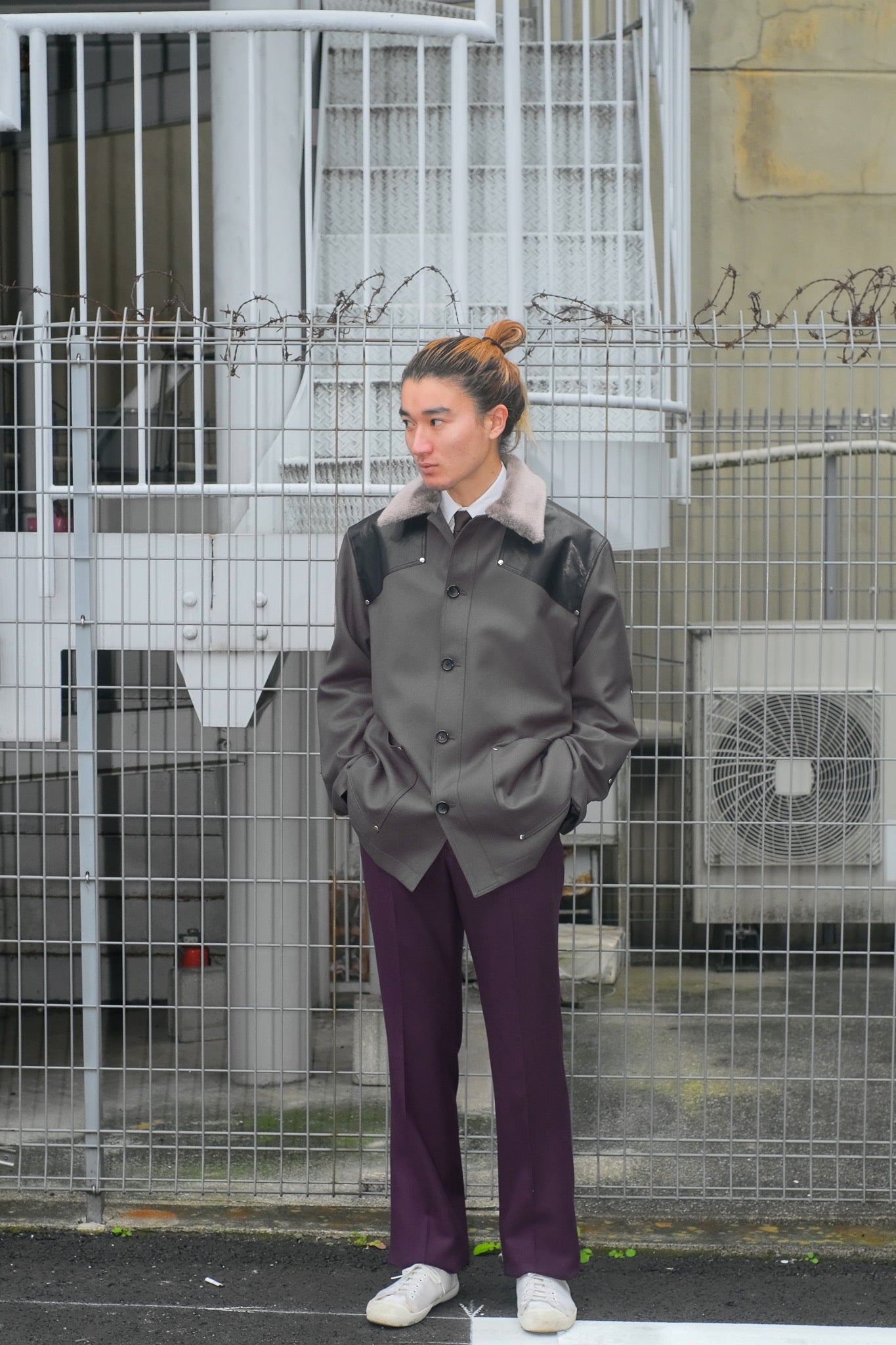 LITTLEBIG(リトルビッグ)のTucked Flare Trousers Gray or Purple