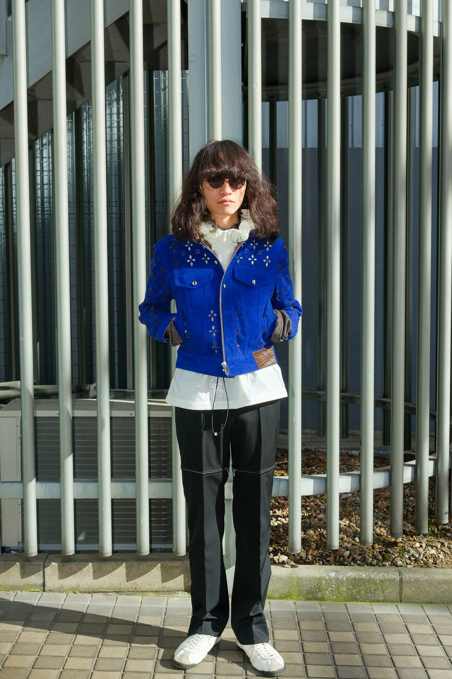 MASU  DIAMOND-CUT LEATHER JACKET(BLUE)