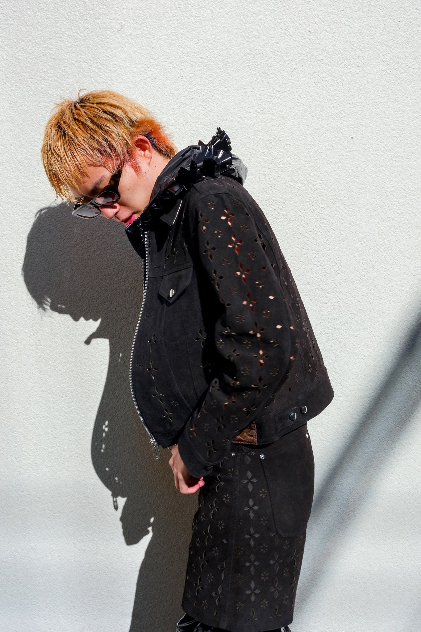MASU(エムエーエスユー)のDIAMOND-CUT LEATHER JACKET BLACKの通販