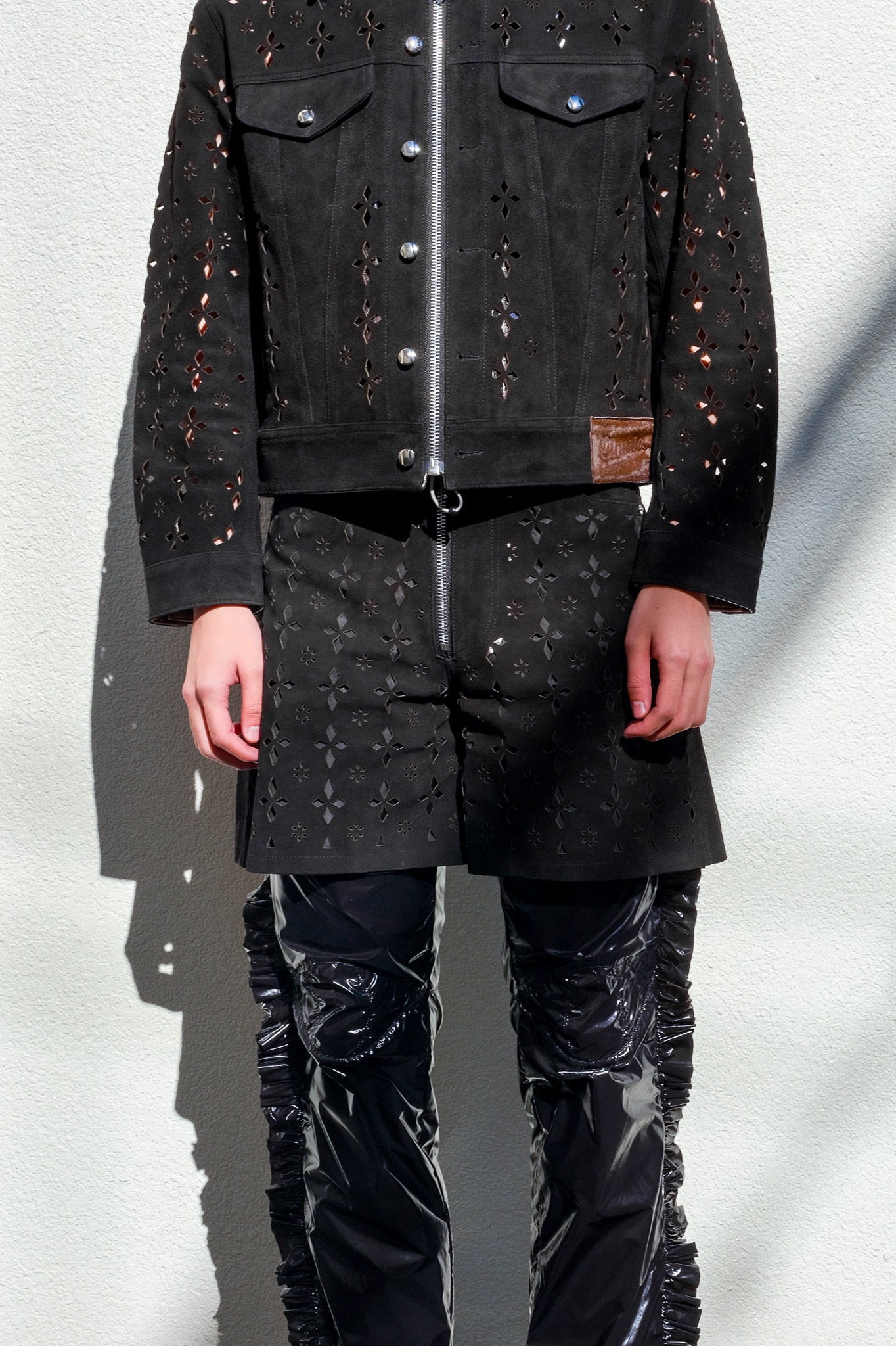 MASU (MASU) Diamond-Cut Leather Shorts Mail Order | Palette Art