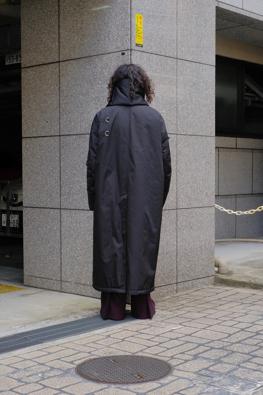 YUKI HASHIMOTO  NYLON SCARFED BOMBER COAT（BLACK）