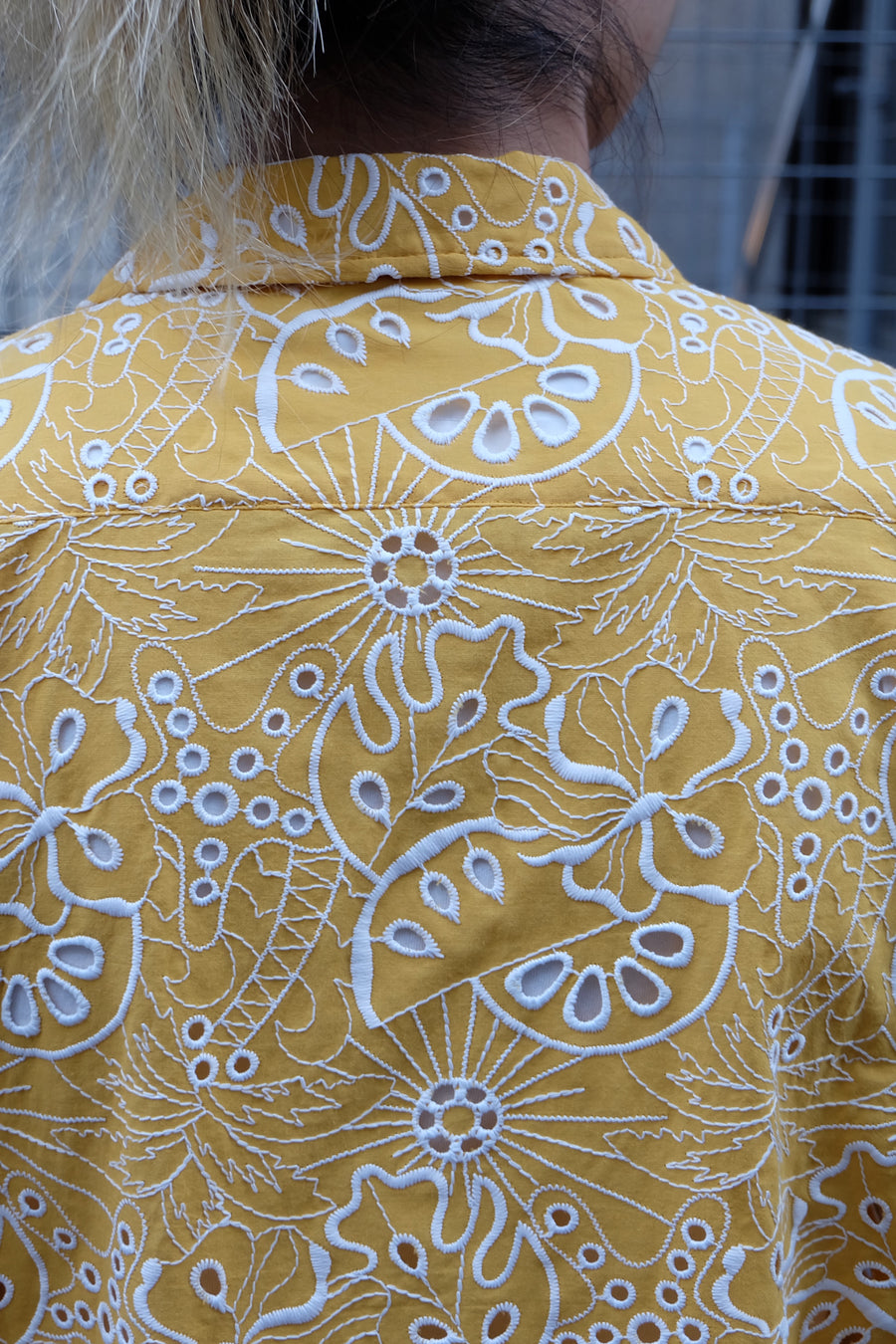 TOGA VIRILIS  Cotton Embroidery S/S shirt(YELLOW)