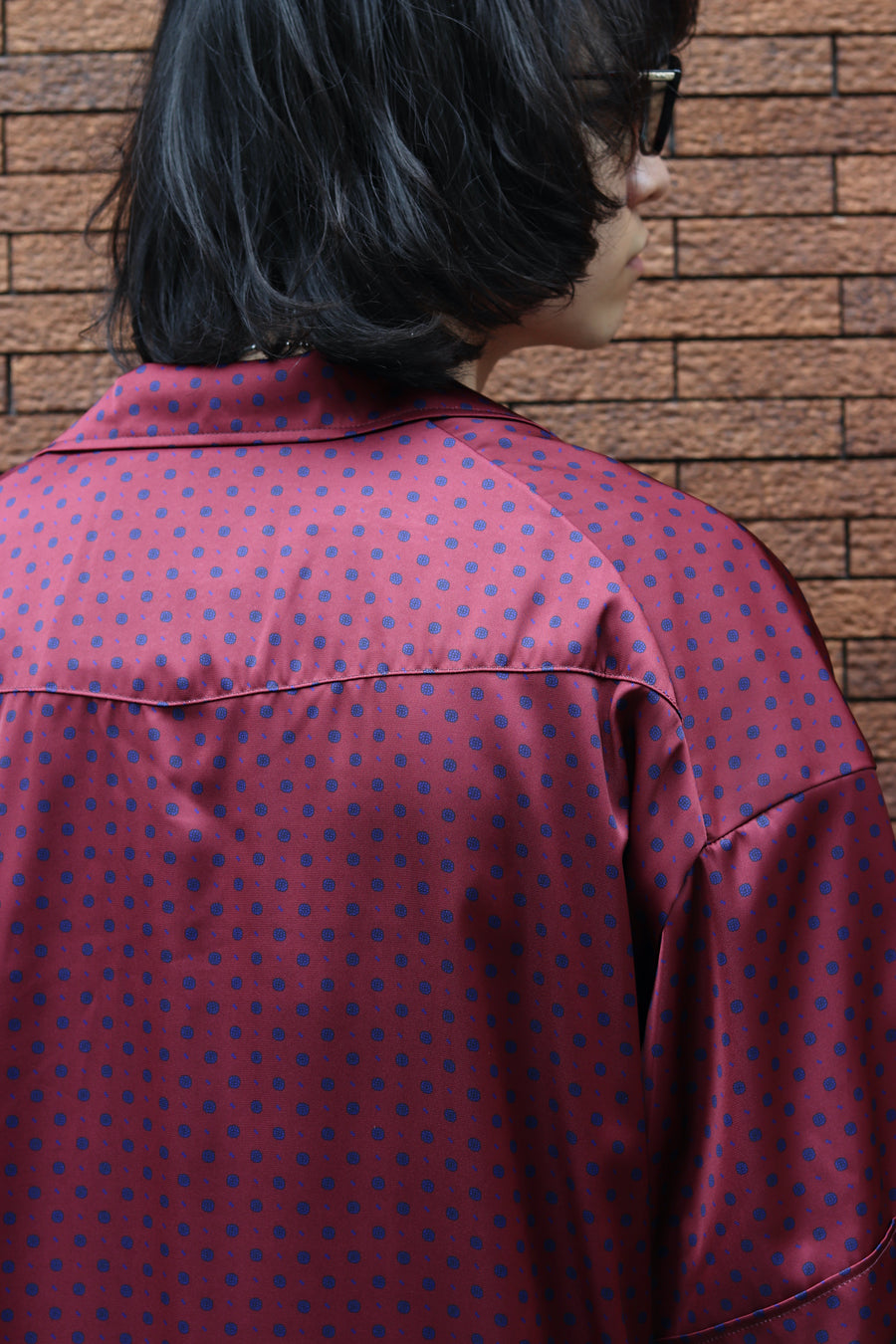 【30%OFF】elephant TRIBAL fabrics  Out of alignment Resort shirt(BORDEAUX)