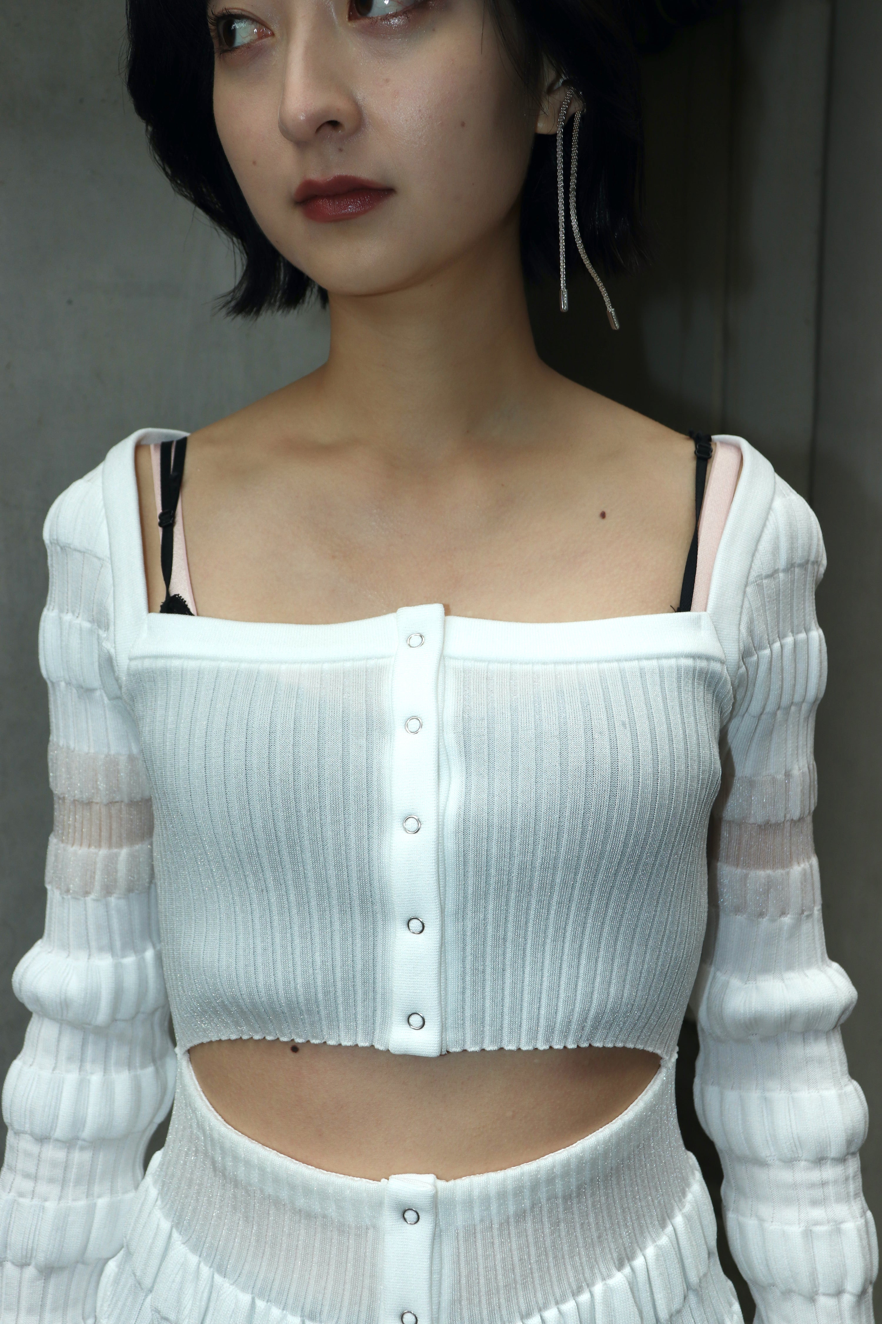 FETICO(フェティコ)のSTRIPE KNIT CARDIGAN WHITE(ニットドレス)の通販｜PALETTE art  aliveのオンラインショップ – PALETTE art alive ONLINE STORE