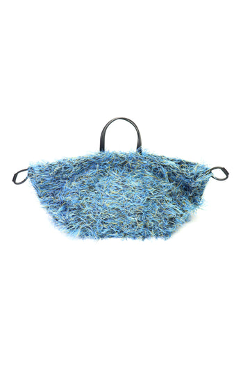 LASTFRAME  SHAGGY KINCHAKU BAG MEDIUM(BLUE)