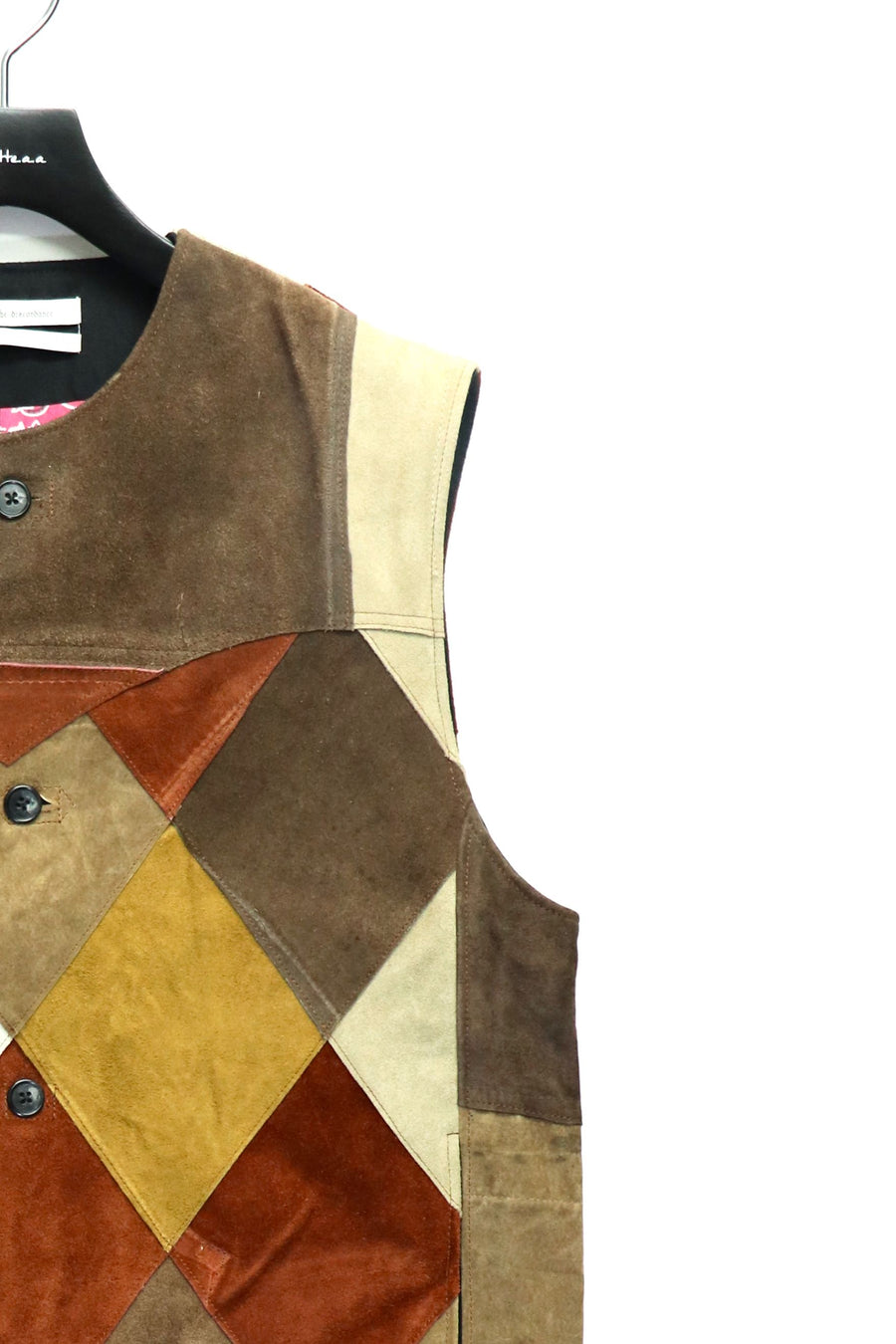 Children of the discordance  × P.A.A NY LEATHER PATCHIWORK VEST(BEIGE-1)