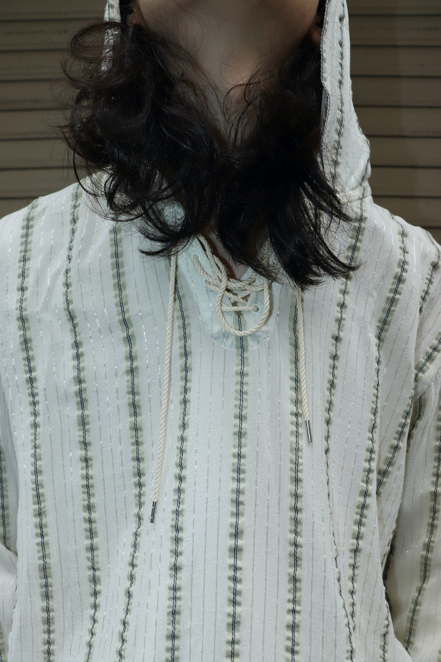 Taiga Igari  Stripe Tunic Hoodie(White)