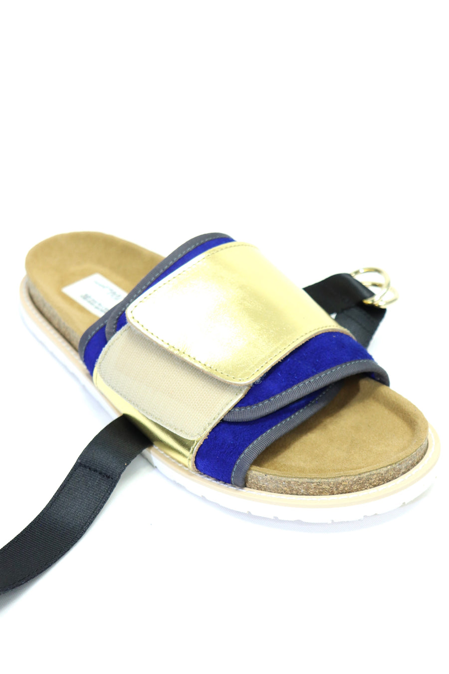 elephant TRIBAL fabrics 3layer sandal（Blue×Gold）