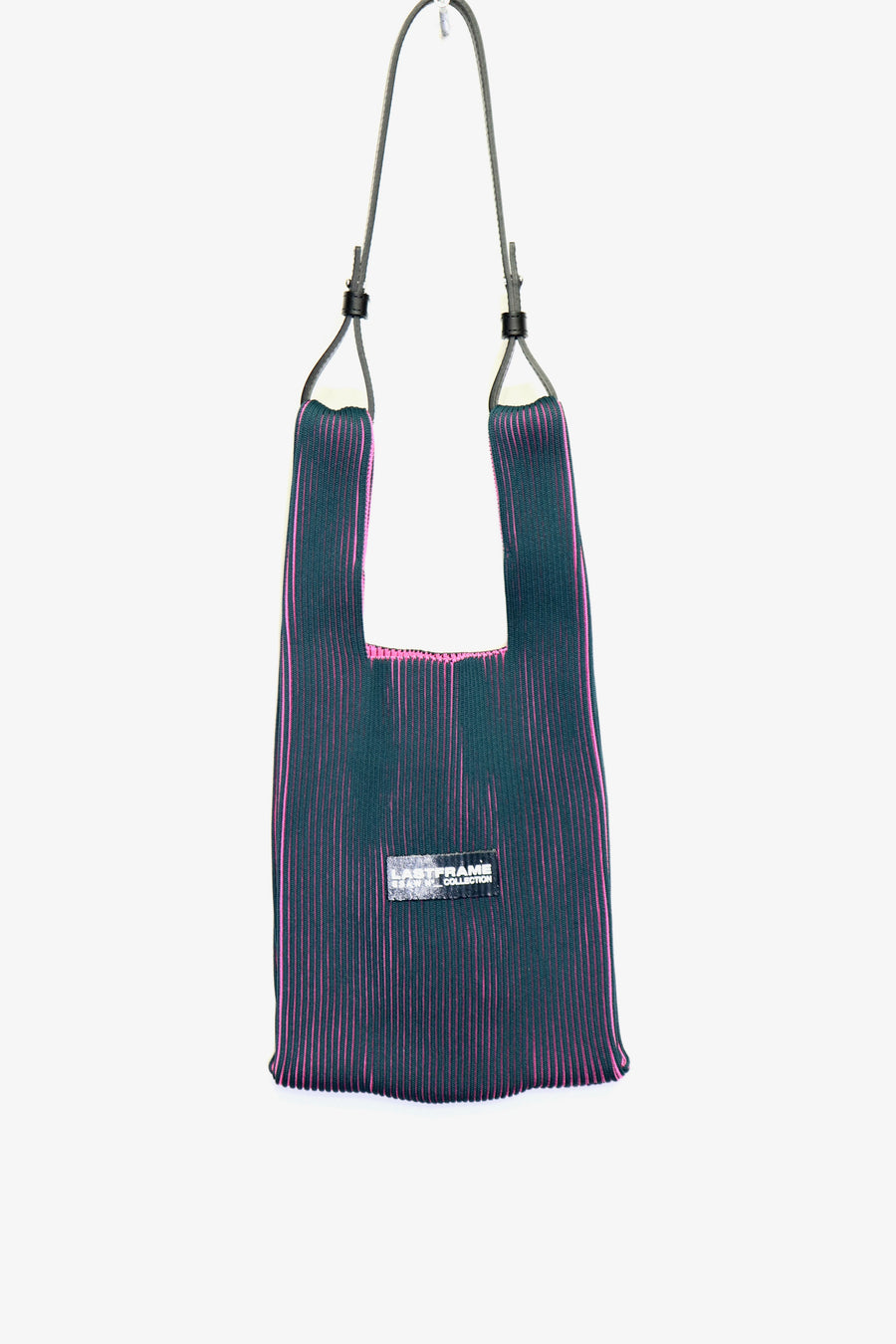 LASTFRAME  TWO TONE MARKET BAG SMALL（DARK GREEN x NEON PINK）