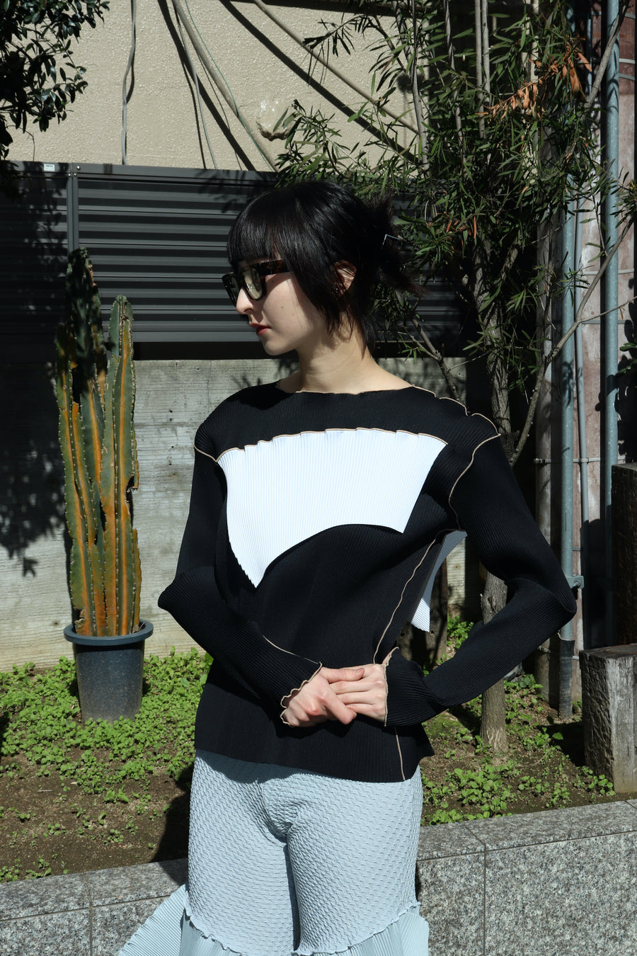 kotohayokozawa  Long sleeve top(BLACK)