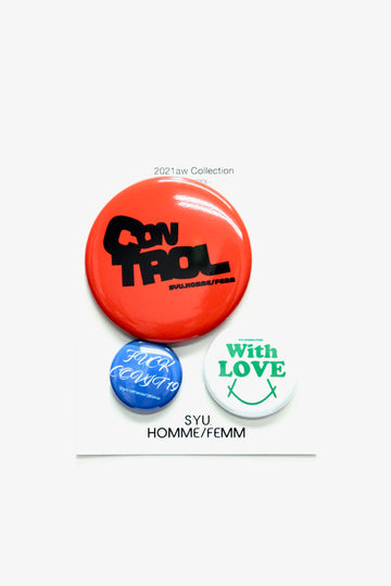 SYU.HOMME/FEMM  CONTROL Can badge(RED MIX)